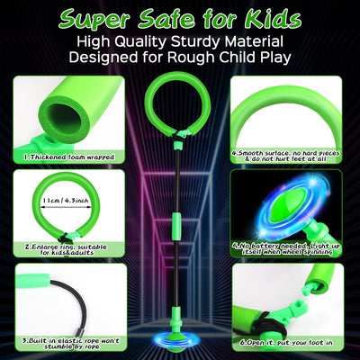 Jalunth Springring Fußkreisel Swing Wheel Outdoor Draußen Garten Strand Draussen Blinkt Spielzeug Spiele Kinder Erwachsene Jungen Mädchen 5 6 7 8 9 10 11 12 13 Jahre Geburtstag Geschenke mit Lichtrad