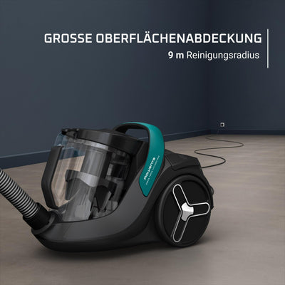 Rowenta RO7B12 Green Force Cyclonic Max, Bodenstaubsauger ohne Beutel, Schwarz/Grün, 2.5 liters, 73 Dezibel