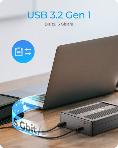 ICY BOX 5,25 Zoll Gehäuse extern für Blu-ray und DVD Laufwerke, USB 3.0, Aluminium, Schwarz, IB-525-U3