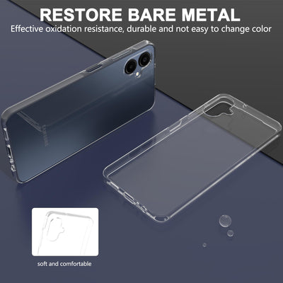 THIYUFUNS Hülle für Samsung Galaxy A06 4G Schutzhülle mit 2 Stück Schutzfolie, Dünne Weiche TPU Silikon Transparent Stoßfest Kratzfest Handyhülle Case Cover für Samsung Galaxy A06 4G (6.7") - 02