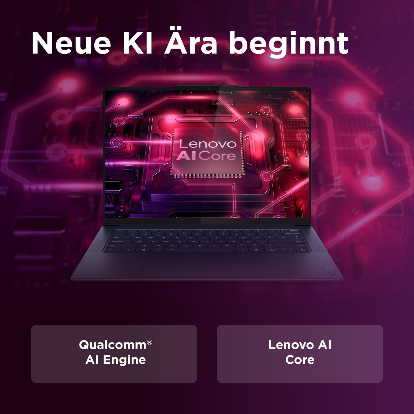 Lenovo Yoga Slim 7X Laptop | Copilot+ PC | 14,5" 3K OLED 90Hz Display | Qualcomm Snapdragon X1 Elite | 32GB RAM | 1TB SSD | Integrierte Grafik | Win11 Home | QWERTZ | 1,28kg | blau
