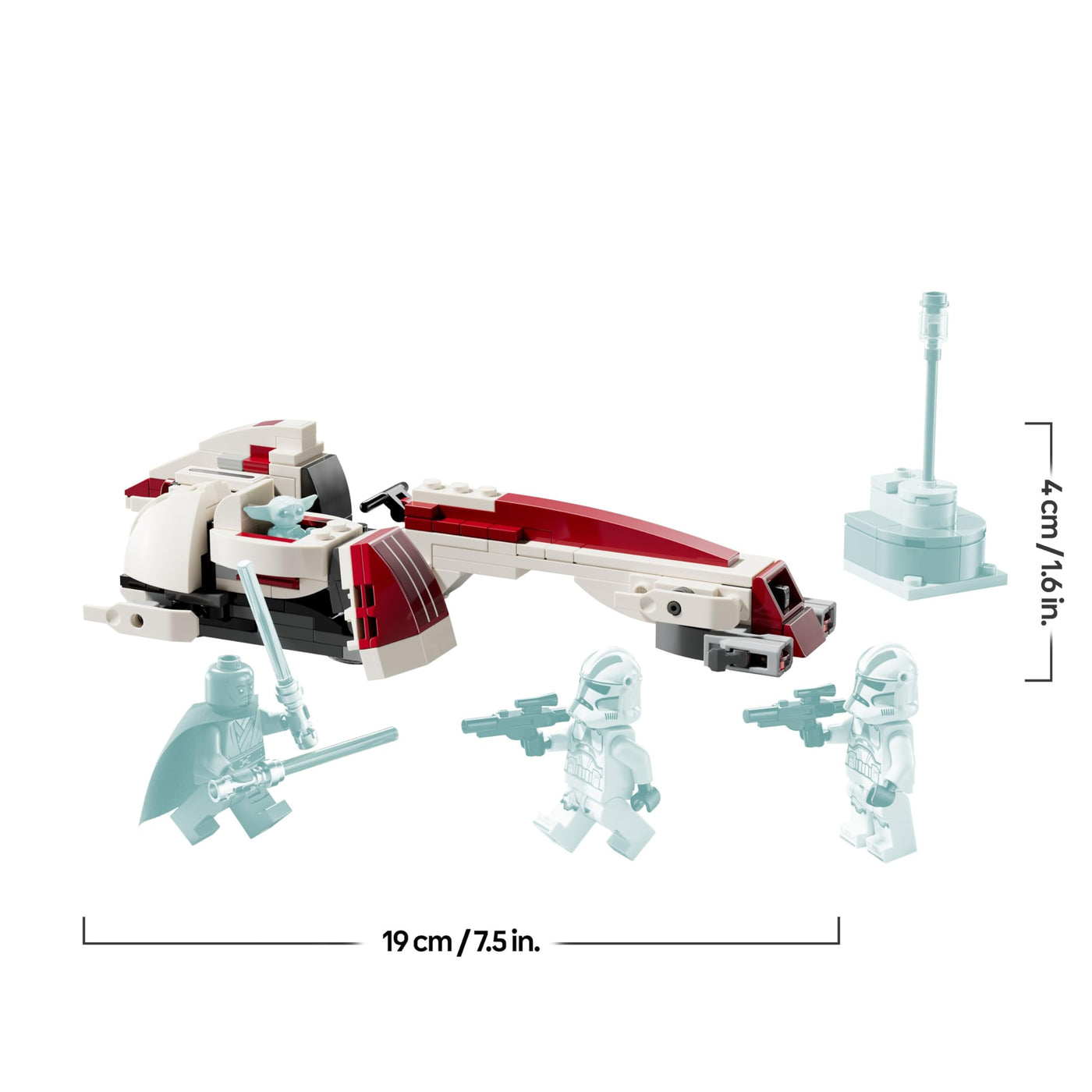 LEGO Star Wars Flucht mit dem BARC Speeder, The Mandalorian Set, Spielzeug-Bike mit Seitenwagen, enthält die Figuren Kelleran Beq und Grogu, Geschenk für Jungen und Mädchen ab 8 Jahren 75378