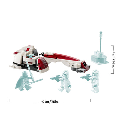 LEGO Star Wars Flucht mit dem BARC Speeder, The Mandalorian Set, Spielzeug-Bike mit Seitenwagen, enthält die Figuren Kelleran Beq und Grogu, Geschenk für Jungen und Mädchen ab 8 Jahren 75378