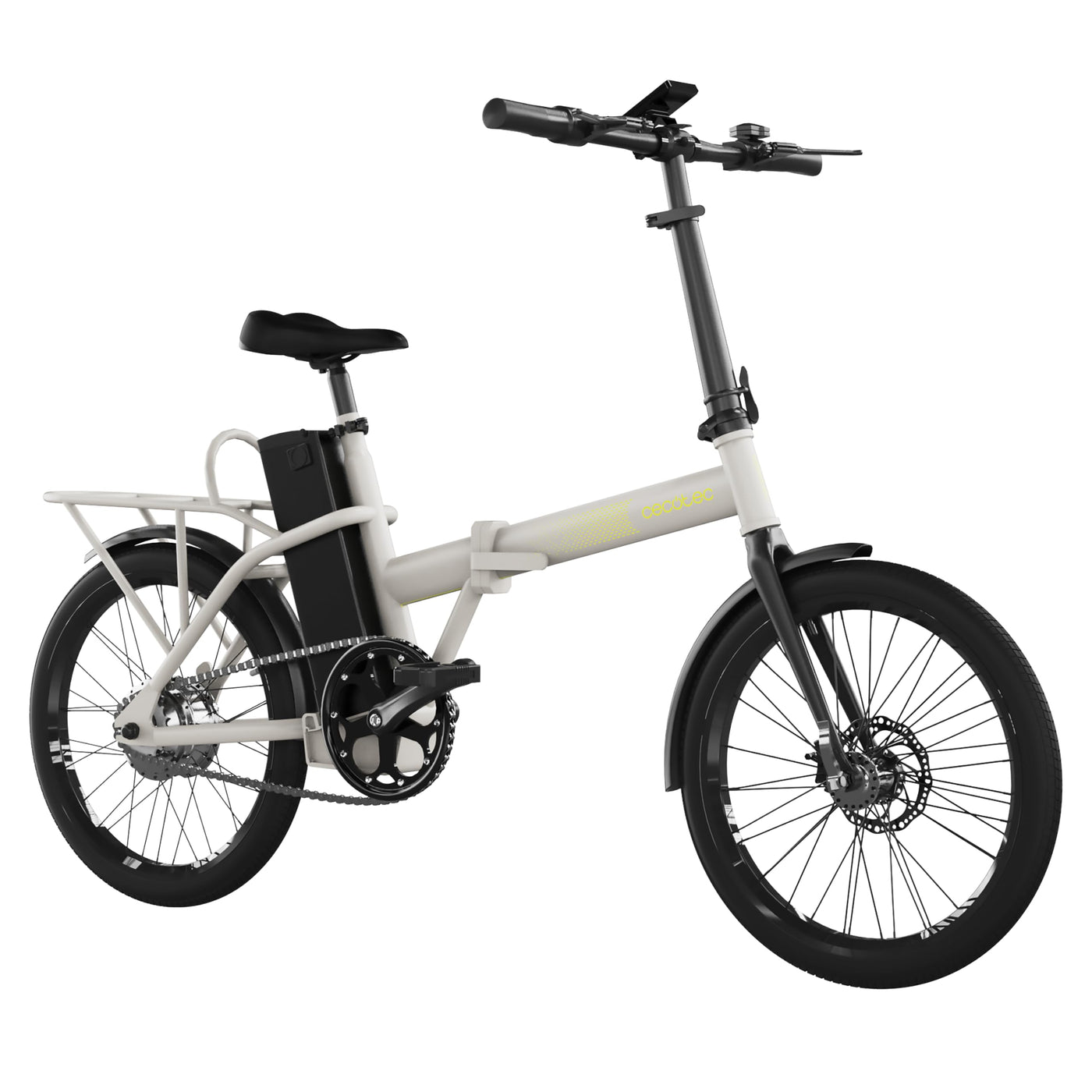 Cecotec Faltbares Elektrofahrrad Folding. 35 km Reichweite, 270 Wh Akku, Doppel-Bremsscheiben, 20-Zoll-Räder, Shimano-Schaltung, Display, Hi-Ten-Stahlrahmen