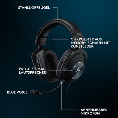 Logitech G Pro X SE Kabelgebundenes Gaming Headset mit Mikrofon: Abnehmbares Mikrofon, DTS Headphone:X 7.1, inkl. USB DAC, für PC, Xbox One, Xbox Series X|S, PS5, PS4 - Schwarz