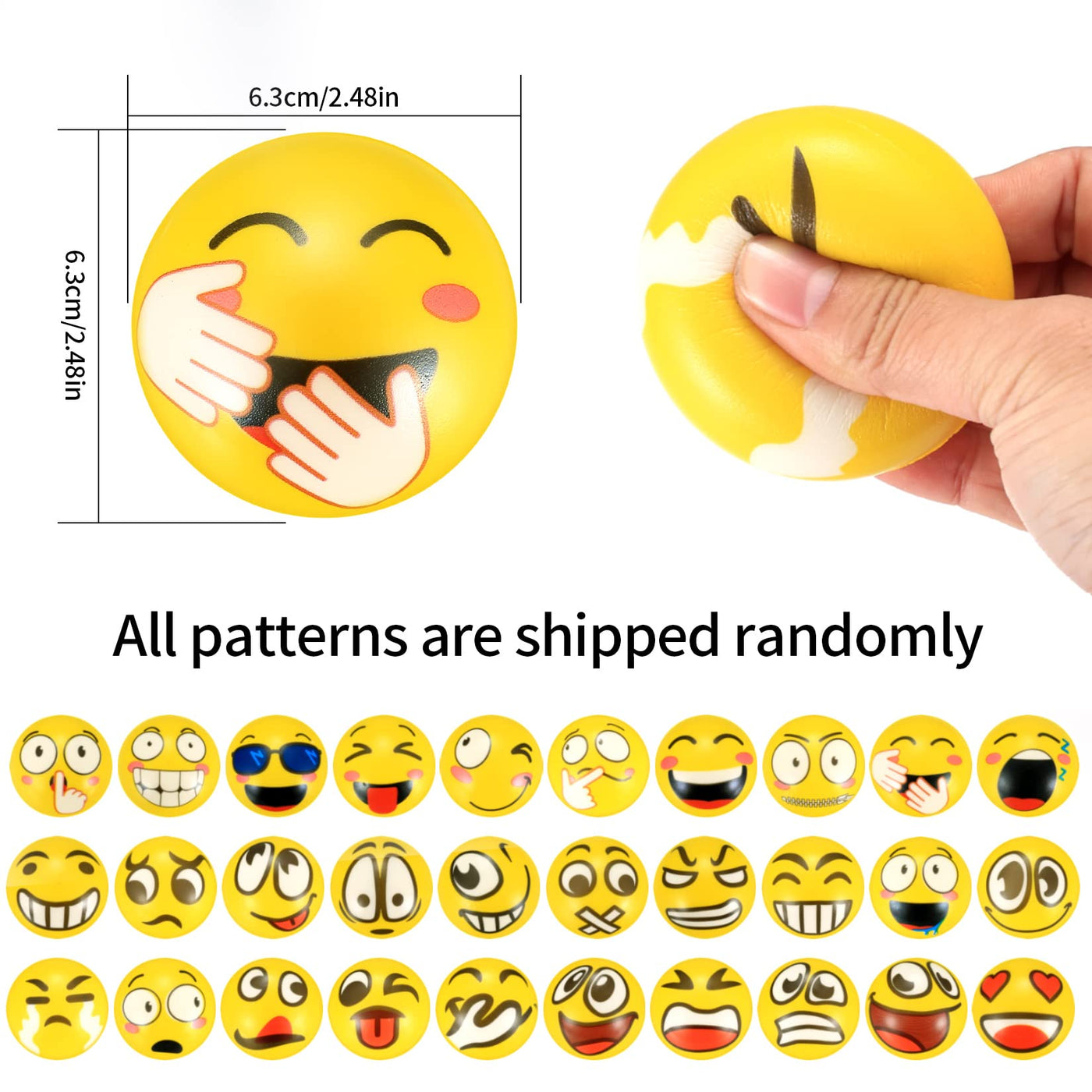 18 Stücke Stressball, Anti Stress Spielzeug Bälle, Antistressbälle für Kinder Erwachsene Mitgebsel Gastgeschenke Kindergeburtstag Weihnachten