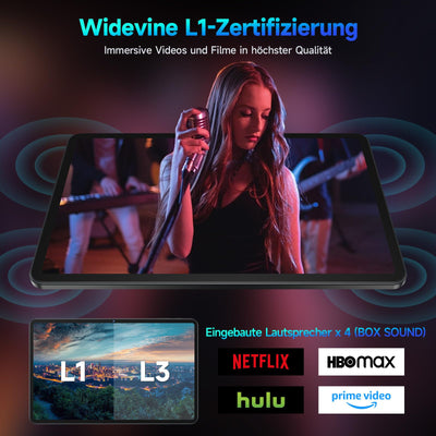 FEONAL Android 15 Tablet 12 Zoll 2K Display Helio G99 Gaming Tablet mit Tastatur/Stift/Maus, Gemini AI, 16(8+8) GB RAM+256GB ROM (2TB TF), 5G WiFi Tablets-PC, 21MP/9000mAh/Widevine L1/GPS/BT5 - Grau