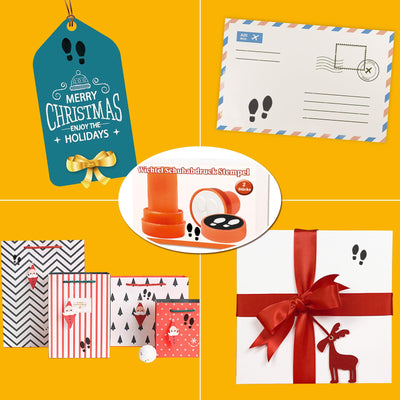 2 Stück Wichtel Stempel Schuhabdruck, Wichtel Zubehör Wichtel Fußabdruck, Mini Stempel Füßchen für Miniatur Puppenhaus Dekor, Wichtelzubehör Wichtel Fußabdruck Motiv Spuren im Schnee 12