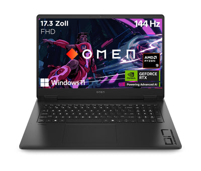 HP Omen Gaming Laptop | 17,3 Zoll FHD-Display - 144 Hz | AMD Ryzen 9 8945HS| 16 GB DDR5 RAM (2x8 GB) | 1TB SSD | NVIDIA GeForce RTX 4060 (8GB) | QWERTZ | Windows 11 Home | Shadow Black