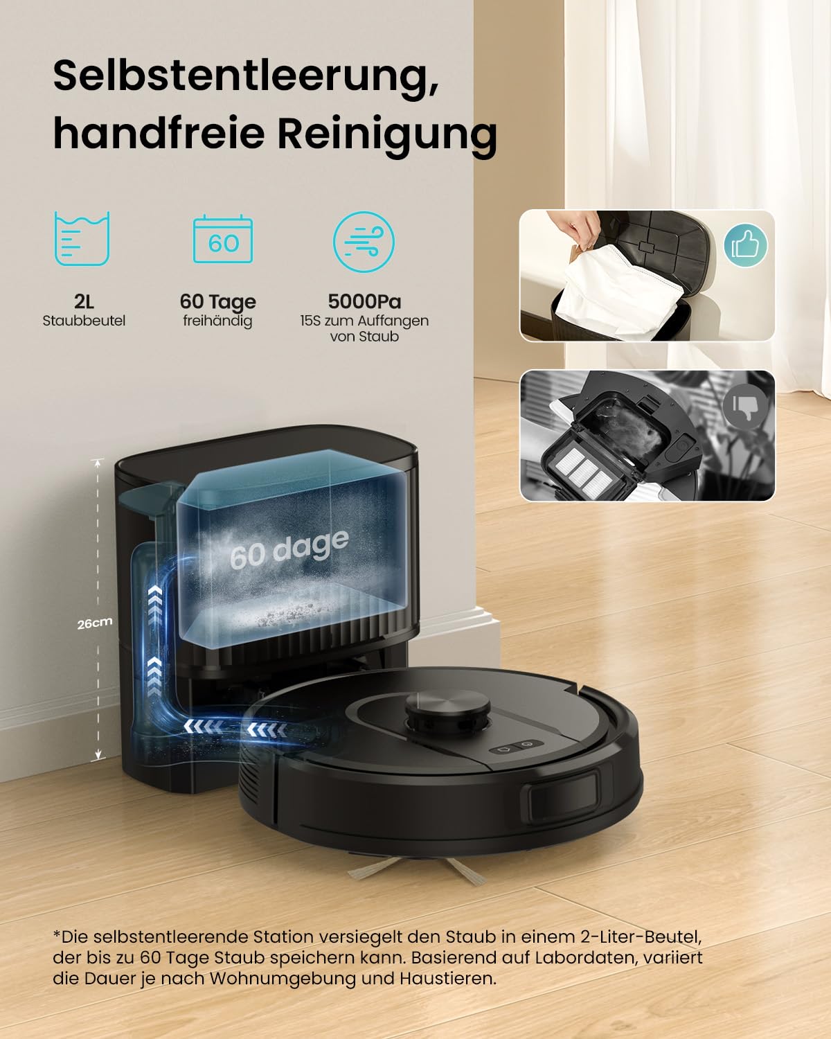 W11 Saugroboter mit Wischfunktion, Saugroboter mit LiDAR Navigation, Staubsauger Roboter mit 5000Pa Starke Saugkraft, Roboterstaubsauger mit Lang Laufzeit, 2L Wischroboter mit WIFI, ideal für Teppich