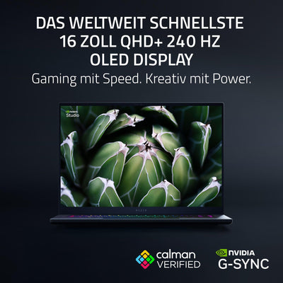 Razer Blade 16 (2025) - 16 Zoll AI Gaming Laptop - NVIDIA GeForce RTX 5070 - AMD Ryzen AI 9 365-16" QHD+ 240Hz OLED Display - 32GB LPDDR5X 8000 MHz - 1TB SSD - QWERTZ DE-Layout | Schwarz