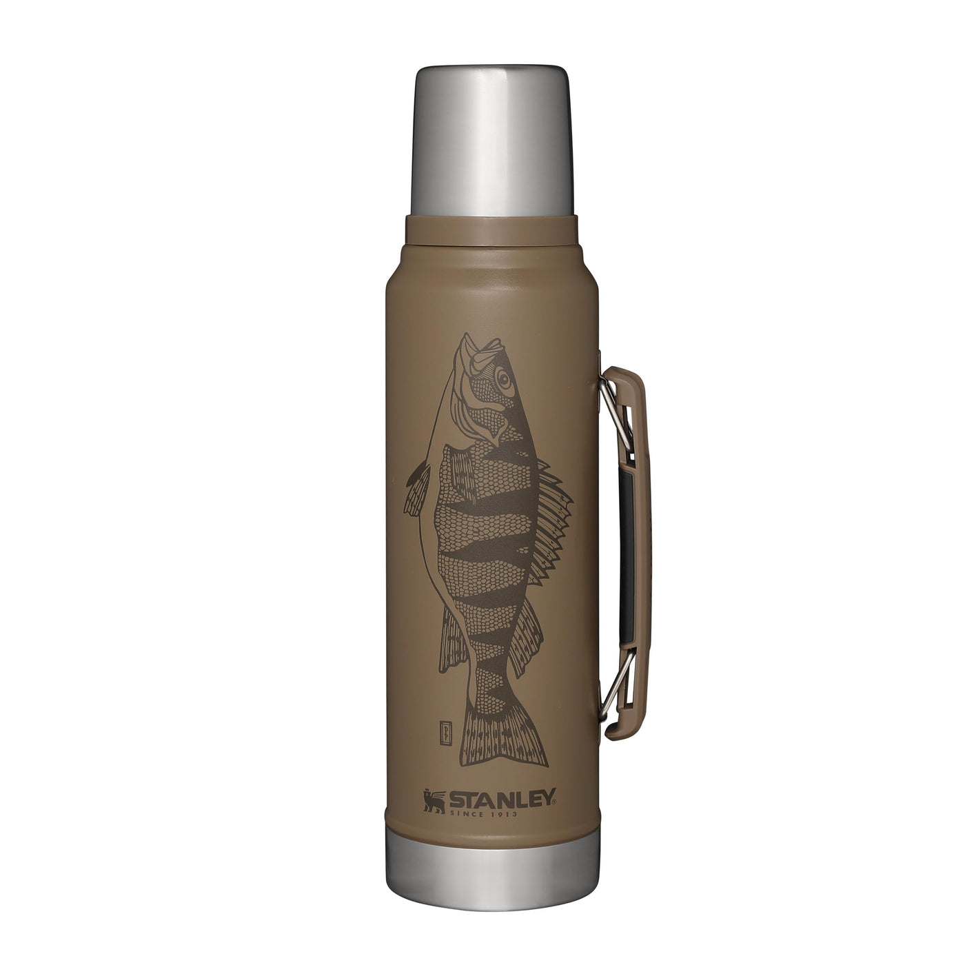 Stanley Classic Legendary Thermosflasche 1L - Thermos Hält 24 Stunden Heiß oder Kalt - Edelstahl Thermoskanne - BPA-Frei - Spülmaschinenfest - Tan Peter Perch