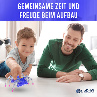 noDNA Roboter Kinder Spinnen Roboter zum selbst zusammenbauen - Experimente für Kinder ab 8 Jahren - Roboter Junge Roboter Spielzeug Roboter Spinne Spielzeug ab 8 Jahre
