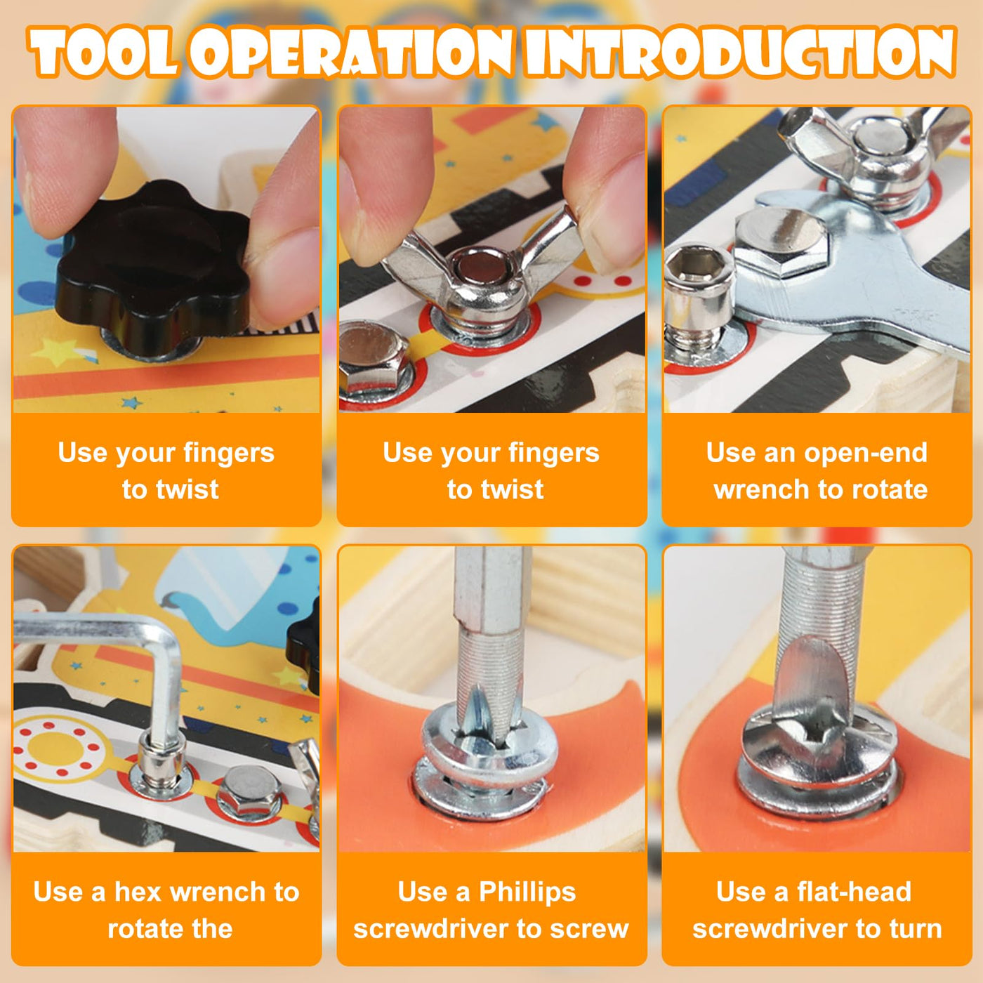 Montessori Schraubbrett Dinosaurier Bagger Spielzeug Motorikspielzeug ab 2 3 4 5 Jahre Busy Board Holz Kinderspielzeug Feinmotorik Lernspielzeug Bagger Spielzeug geschenke für Kinder Mädchen Junge