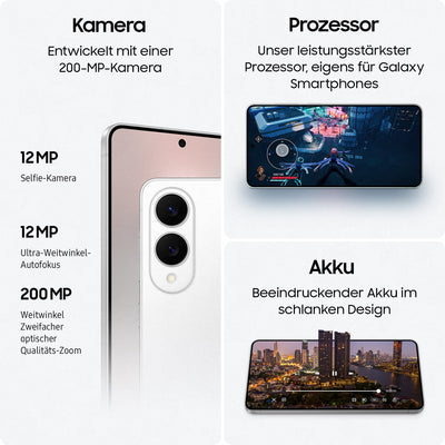 Samsung Galaxy S25 Edge AI Smartphone mit Galaxy AI, Ohne Vertrag, Handy mit Android, 12 GB RAM, 512 GB GB Speicher, 200-MP-Kamera, Titanium Icyblue, 3 Jahre Herstellergarantie [Exklusiv auf Amazon]