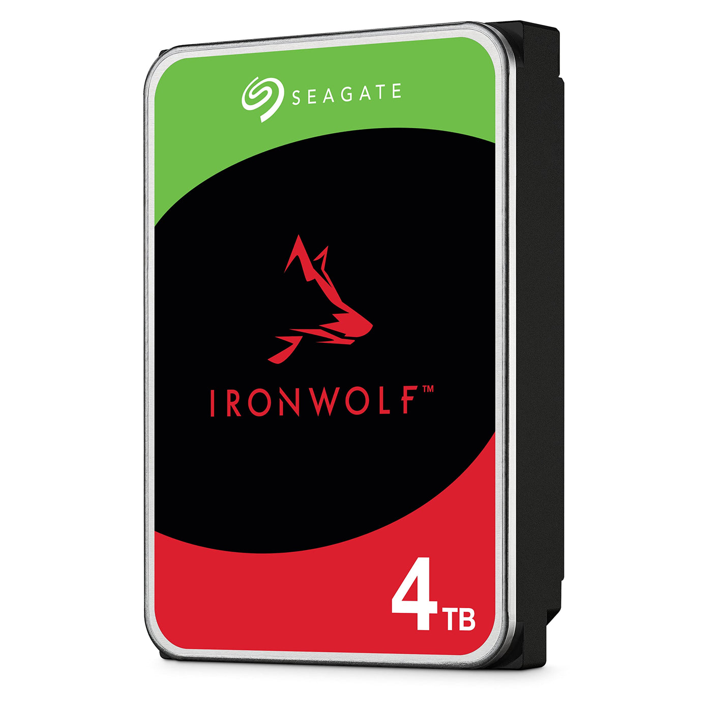 Seagate IronWolf 4TB interne Festplatte, NAS HDD, 3.5 Zoll, 5400 U/Min, CMR, 64 MB Cache, SATA 6GB/s, silber, inkl. 3 Jahre Rescue Service, FFP, Modellnr.: ST4000VNZ06
