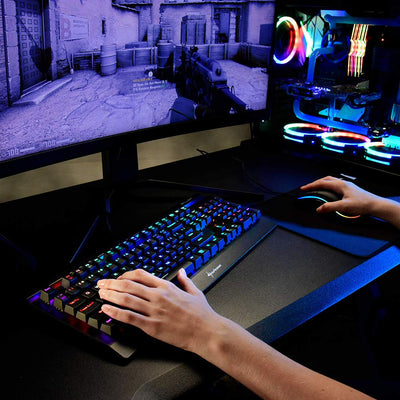 Sharkoon, Verkabelt, Skiller Mech SGK3 Mechanische Gaming Tastatur (mit RGB-Beleuchtung, rote Schalter, N-Key-Rollover, 1000 Hz Polling Rate) schwarz