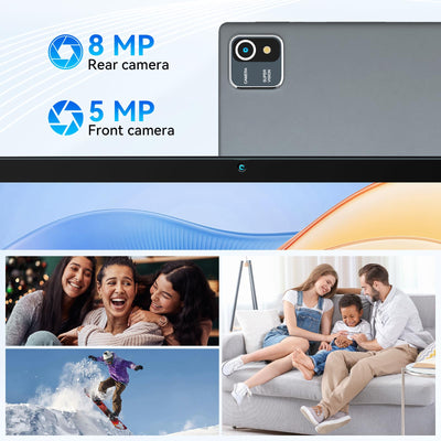 Yicty Tablet 10 Zoll Android Tablets 6 GB RAM + 64 GB ROM Quad-Core 5000 mAh 1280 x 800 HD-Touchscreen 5MP + 8 MP HD-Kamera Bluetooth 5.2 Tablet-PC (Grau)