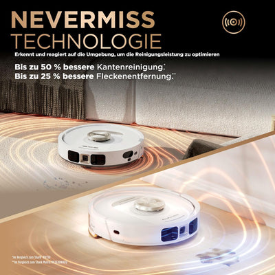 Shark PowerDetect 2-in-1-Saug- & Wischroboter, NeverTouch Pro 60 Tage, Selbst-Entleerung, Befüllung & -Reinigung, 3D- & LiDAR-Navi, NeverStuck-Hindernisumgehung, WLAN/App/Alexa, Weiß, AV2800ZEEUWH