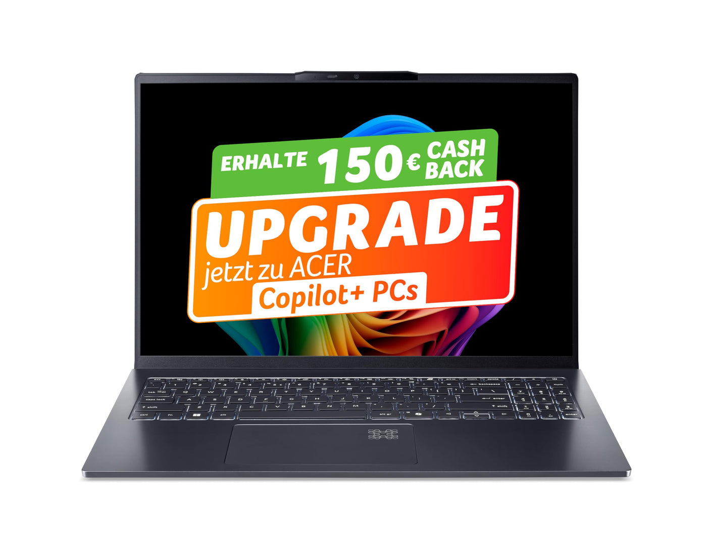 Acer Swift Go 16 AI OLED (SFG16-61-R5CB) KI Laptop, Copilot+ PC, 16" WUXGA+ OLED 120Hz Display, AMD Ryzen Al 7 350,. 32 GB RAM, 1 TB SSD, AMD Radeon 860M, Windows 11, QWERTZ Tastatur, grau