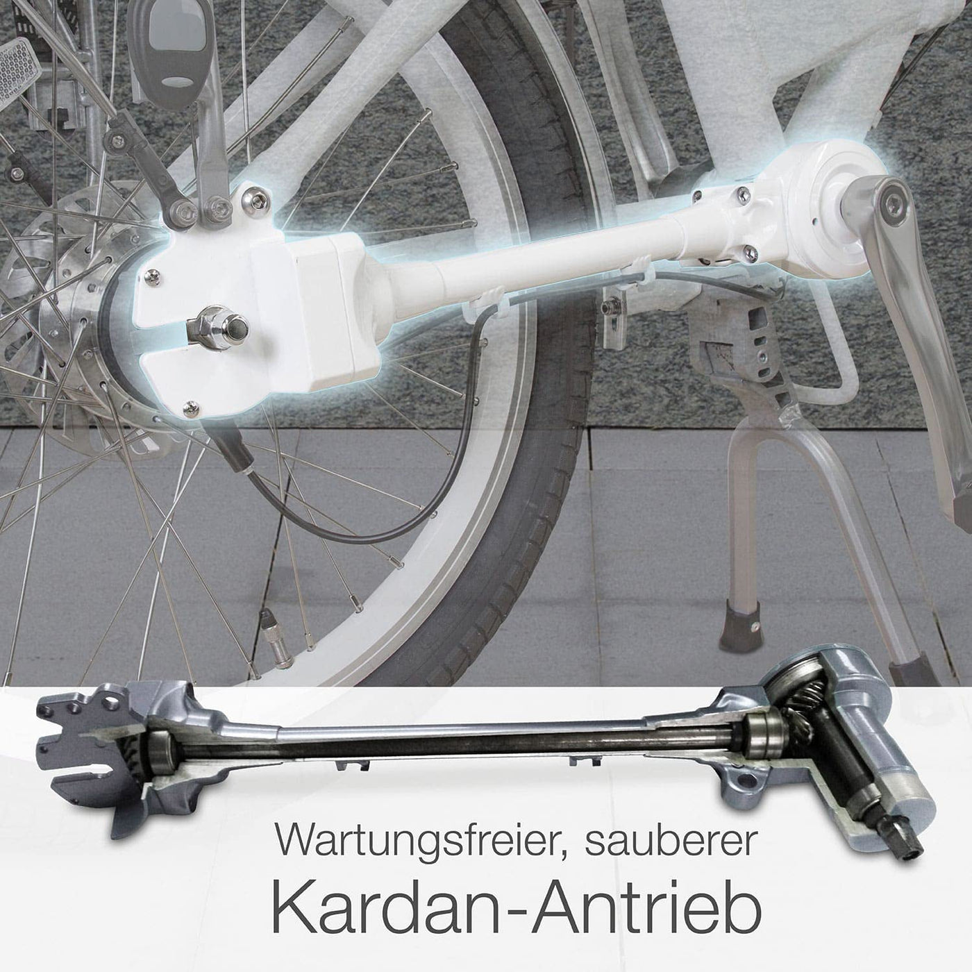 aktivelo E-Faltrad mit Kardanantrieb, klappbar Fahrrad, E-Bike, Akku 8,7 Ah mit 9 Motorunterstützungsstufen, LCD-Display & Alurahmen, inkl. Transporttasche Weiß