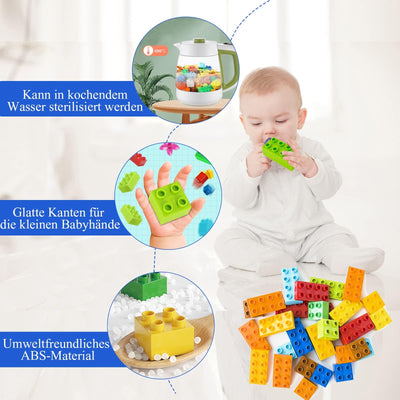 shineFinder Großen bausteine Kompatibel mit duplo bausteine, für Kleinkinder ab 2 Jahren mit Steinebox, Set für Kreatives Spielen, Lernspielzeug