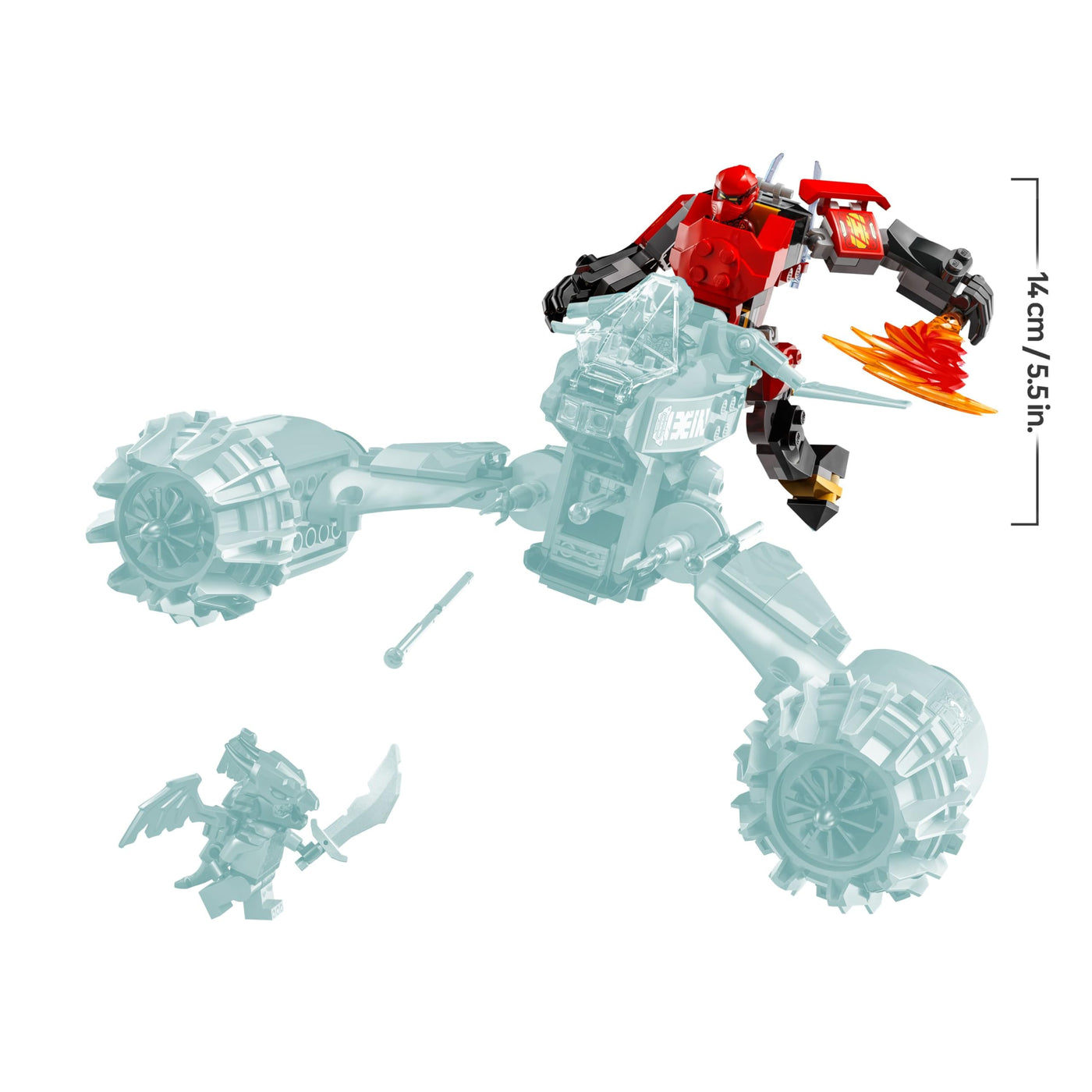 LEGO NINJAGO Kais Sturmreiter-Mech - Fliegendes Motorrad Spielzeug mit 3 Minifiguren - Mech mit beweglichem Kopf, Armen und Beinen - Bauspielzeug - Geschenk für Jungen & Mädchen ab 7 Jahren 71830