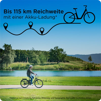 ZÜNDAPP Z505 E Bike Damen 28 Zoll E Damenfahrrad Elektro Fahrräder mit 6 Gängen Fahrrad Ebike Damen City Hollandrad Damenrad Pedelec tiefer Einstieg (schwarz/blau, 48 cm)