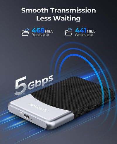 ORICO 1 TB Externe SSD mit 2 in 1 USB C Kabel, Externe Festplatte SSD USB 3.2 Gen 1 bis zu 460MB/s, Portable SSD für USB-C Smartphone, PC, Tablet, Labtop - M25PRO