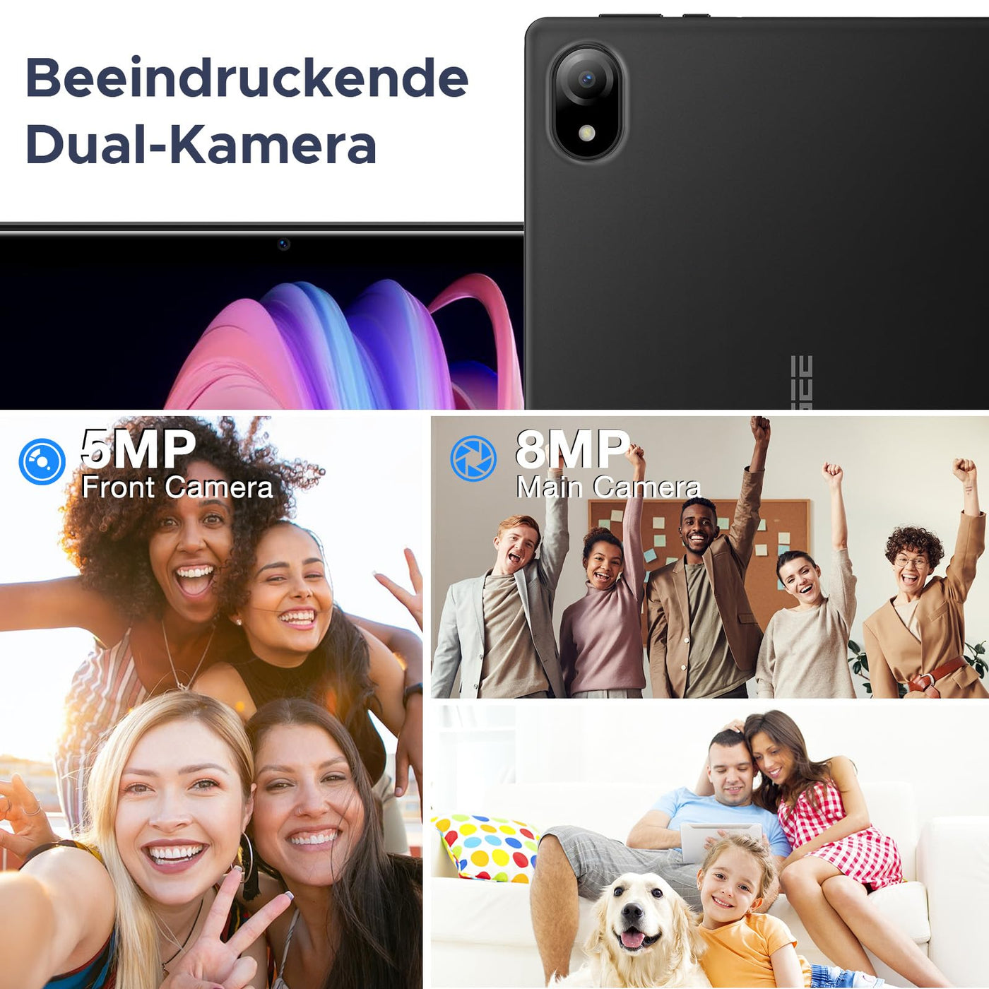 DOOGEE U10 2025 Neueste Android 15 Tablet 10 Zoll, 16GB RAM+128GB ROM (2TB TF) Kinder Tablets PC 5060mAh Gaming Tablet Android, Widevine L1/ 8MP+5MP Dual Kamera/WiFi 6/ Type C/ 3.5mm Kopfhörerbuchse