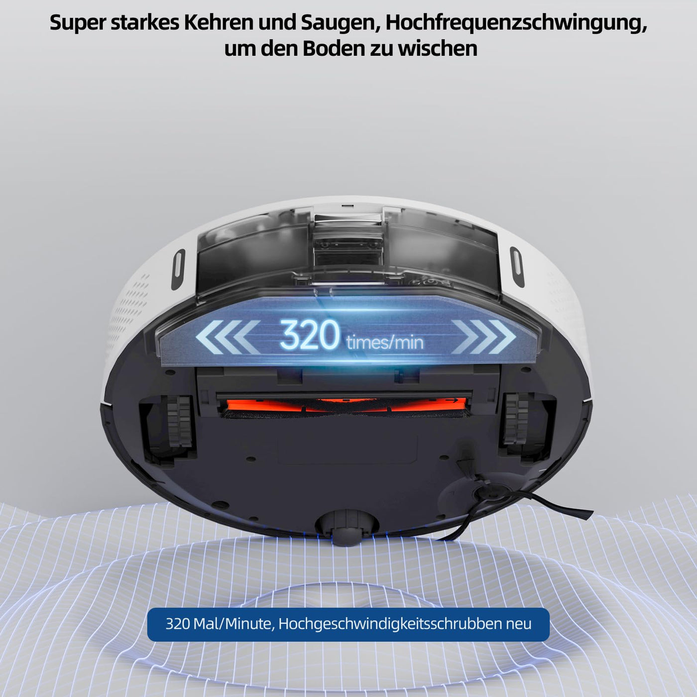 ROIDMI EVE MAX Saugroboter mit Wischfunktion - 5000Pa Staubsauger Roboter mit Absaugstation Selbstreinigung 75 Tage Mopphebung & Schwingwisch 5200mAh Sprachsteuerung für Tierhaare Teppiche Hartboden