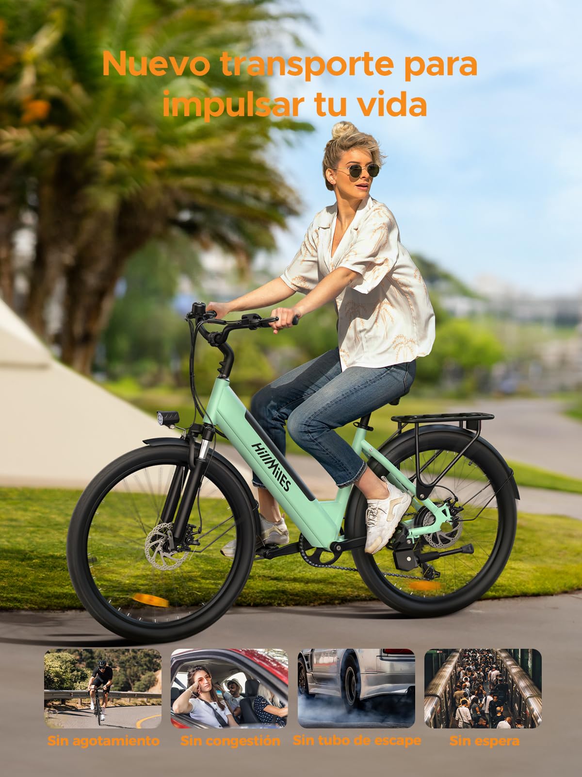 MileCity1 26" E-Bike für Erwachsene, 7 Gang Elektrofahrrad mit Austauschbarem 36V 13Ah Akku, 25 km/h und 80–100km Reichweite E-Bike für Städtische Pendler, IP65 Wasserdicht (MileCity1, Grau)