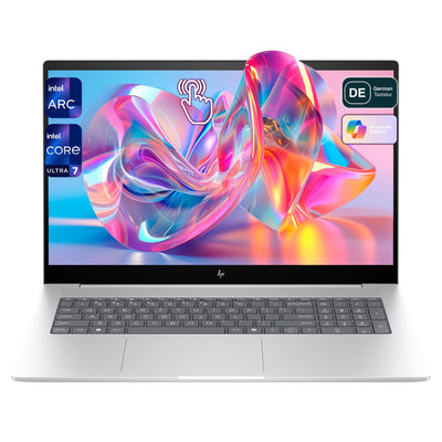 HP Envy Business Laptop, Intel Core Ultra 7-155H, 64 GB DDR5 RAM, 2 TB PCIe SSD, 17.3" FHD IPS Touchscreen, Intel Arc Graphics, QWERTZ Tastatur, Windows 11 Home, Silber