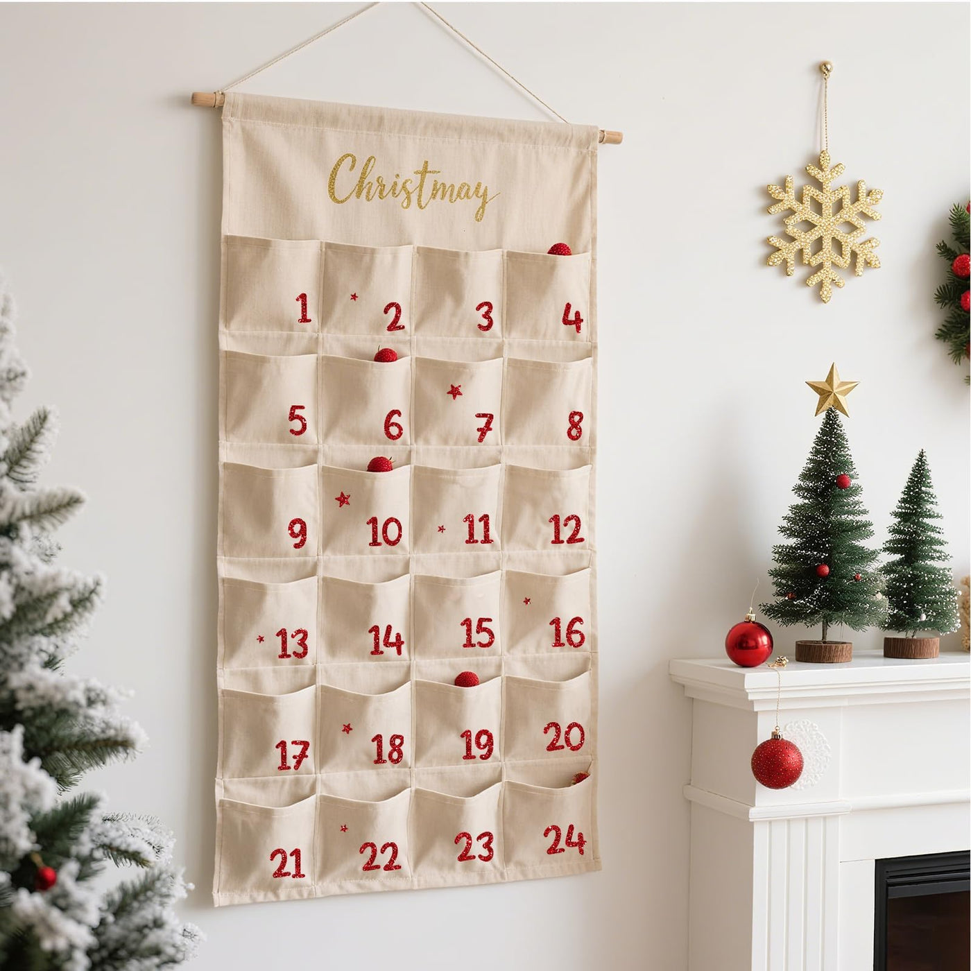 2 Bögen Bügelbild zum Aufbügeln Adventskalender Zahlen 1-24 Aufbügler Glitzer Adventszahlen Aufkleber Personalisierte Bügelbilder für Stofftasche Bügelfolie für Textilen Papier Holz Boxen Rot Gold