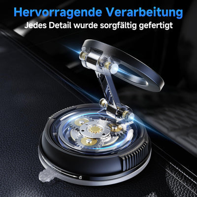 Moeila Vakuum Handyhalterung Auto Magnetische, 360° Drehbare Mag&Safe Handyhalterung, KFZ Autohalterung mit 78+LBS stärkste Saugkraft & 2400gf stärkster Magnet, für Alle Handys, Schwarz.