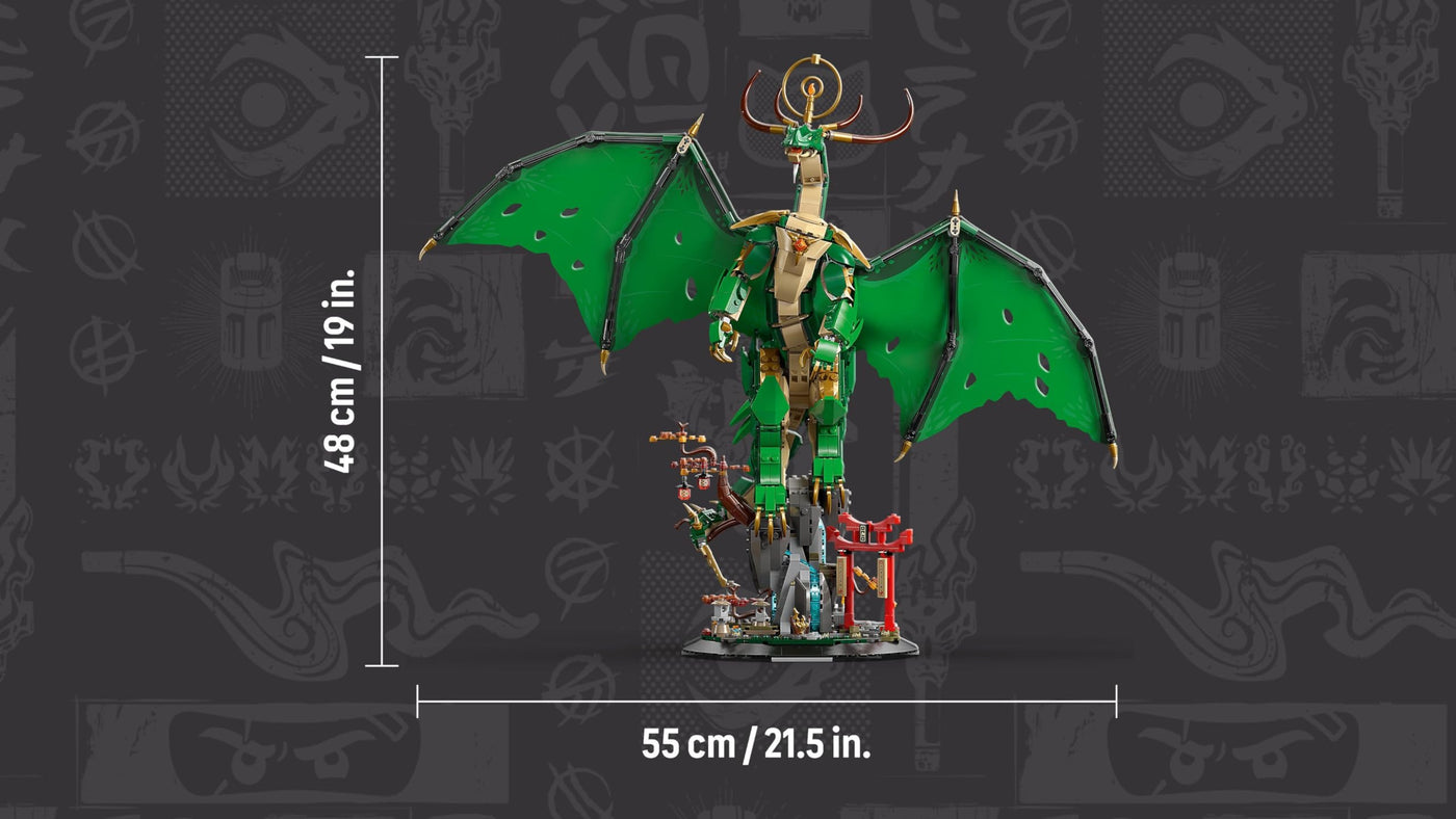 LEGO NINJAGO Wächterdrache Bauset - Mit Drachenfigur, Meister Wu Minifigur & Ständer – Bauspielset für Jungen ab 14 Jahren & Teenager 71847