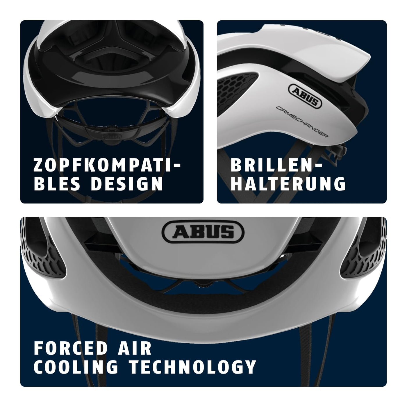 ABUS 77601 Fahrradhelm, Weiß (Polar White), M (52-58 cm)