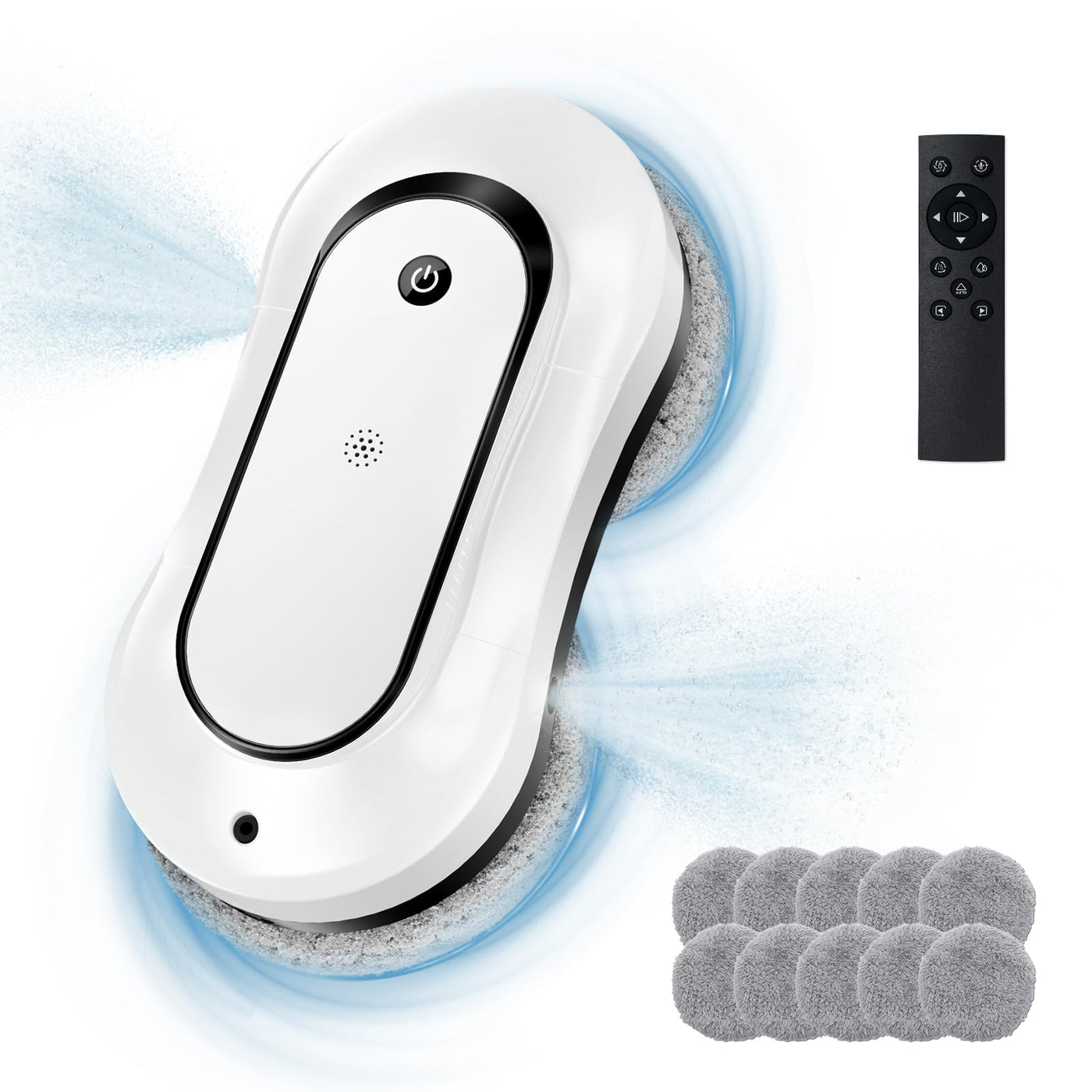 jnerkert Fensterputzroboter mit doppeltem Wasserspray, Dual Side Spray Fensterreinigungsroboter mit 70ml ml Dual Tank, Intelligenter Fenstersauger für Innen/Außen Hochhausfenster