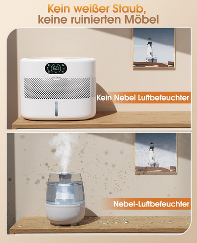 Luftbefeuchter große Räume bis ca. 56m² Verdampfer Luftbefeuchter Ohne Sprühnebel 7,6L Top Fill Luftbefeuchter bis 40H, Fernsteuerbares Humidifier für Kinderzimmer mit 45dB Leise für Schlafzimmer