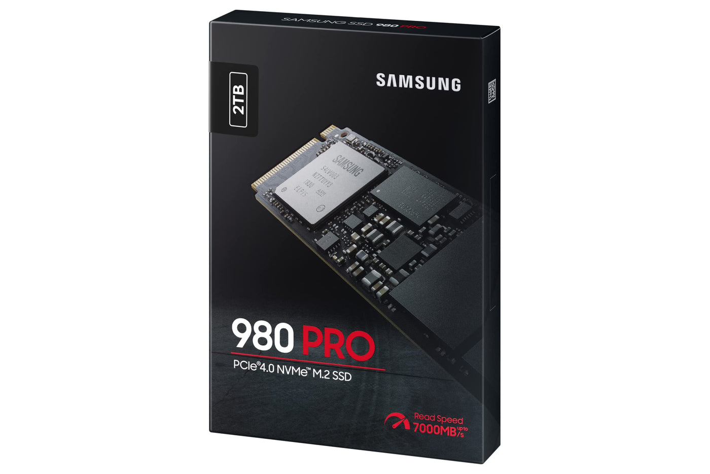 Samsung 980 PRO NVMe M.2 SSD, 2 TB, PCIe 4.0, 7.000 MB/s Lesen, 5.000 MB/s Schreiben, Interne SSD für Gaming und Videobearbeitung, MZ-V8P2T0BW
