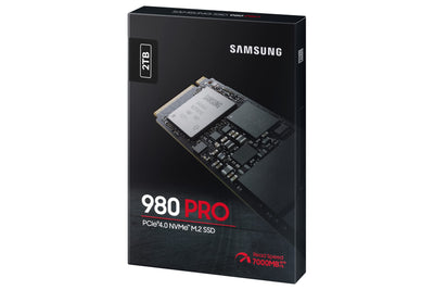 Samsung 980 PRO NVMe M.2 SSD, 2 TB, PCIe 4.0, 7.000 MB/s Lesen, 5.000 MB/s Schreiben, Interne SSD für Gaming und Videobearbeitung, MZ-V8P2T0BW