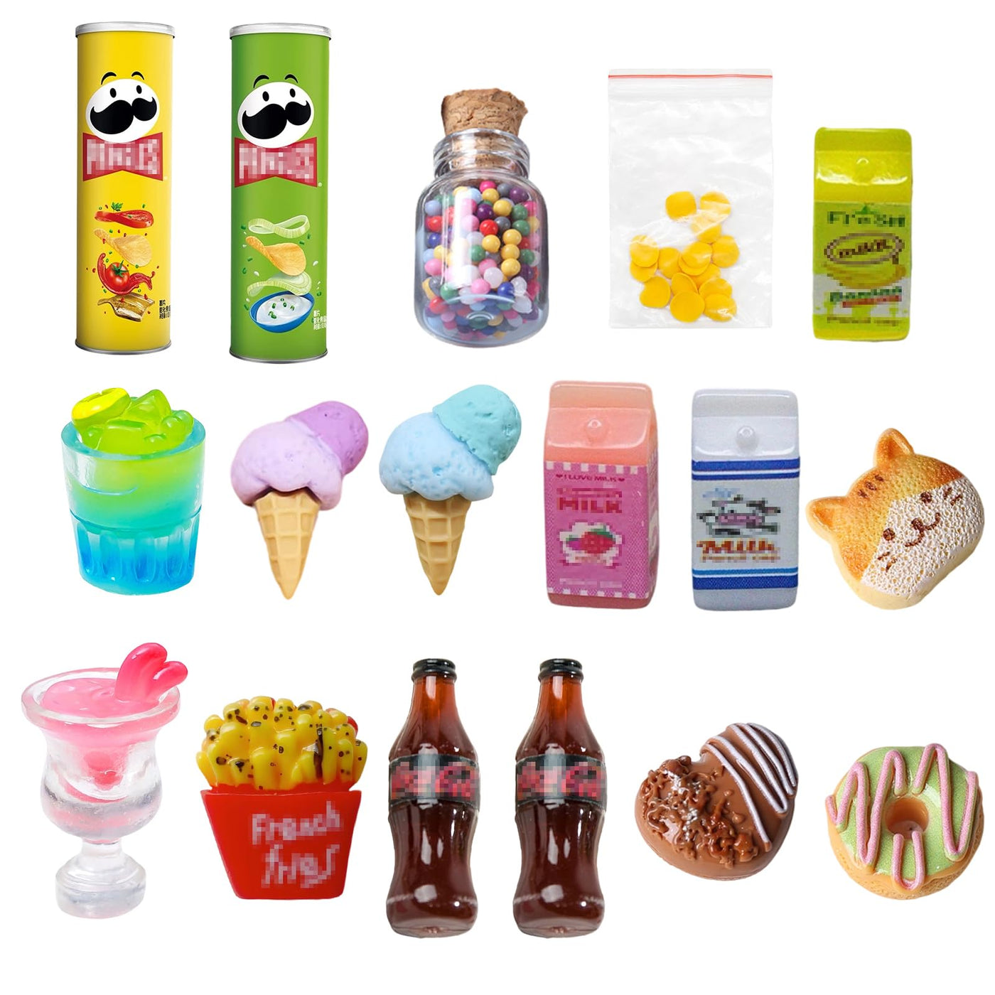 17-teiliges Miniatur Zubehör Set – Wichtel Zubehör Weihnachten – Puppenhaus & Wichteltür Deko – Mini Essen & Getränke aus Harz – 1:12 Maßstab für DIY & Miniaturwelt