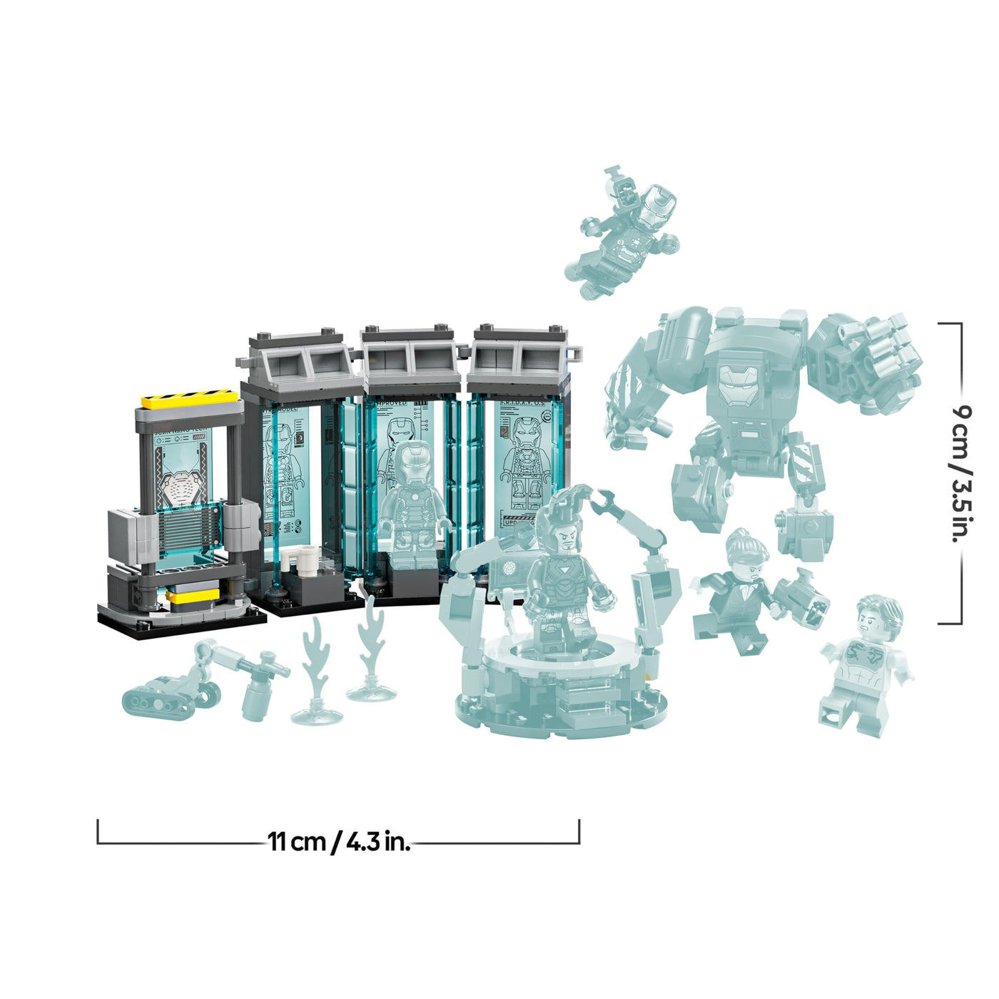 LEGO Marvel Iron Mans Labor: Halle der Rüstungen - Superhelden Spielzeug mit Einer Mech Figur, 5 Minifiguren inkl. Aldrich Killian - Avengers Geschenk für Jungen und Mädchen ab 8 Jahren 76315