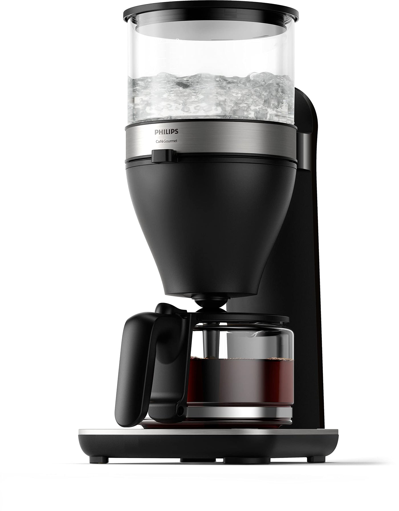 Philips Filterkaffeemaschine – 1.25L-Fassungsvermögen, bis zu 15 Tassen, Boil & Brew, schwarz/silbern (HD5416/60) & HD2637/90 Toaster, 7 Stufen, Brötchenaufsatz, Stopp-Taste, 1000 W, schwarz/edelstahl