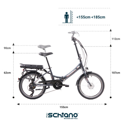 F.lli Schiano E-Star 20 Zoll E-bike Pedelec , Elektrofahrräder für Herren / Damen bis 25 km/h Klapprad mit Motor 7 Gang Getriebe comfort Fahrrad für Erwachsene Bicycle Elektrofahrrad Faltrad