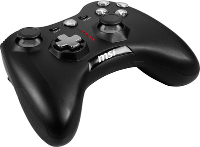 MSI FORCE GC20 V2 Kabelgebundener PC-Gamepad Controller - austauschbare D-Pad-Abdeckungen, zwei Vibrationsmotoren, USB 2.0 - schwarz, kabelgebunden