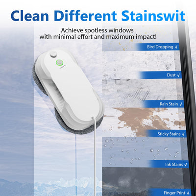Tosima W5 Fensterputzroboter- Fensterroboter mit doppelter Düse,Einzigartige Variable Frequenzabsaugung, dreifaches Sicherheitssystem, Kantenerkennungsfunktion, intelligente Navigation (Weiß)