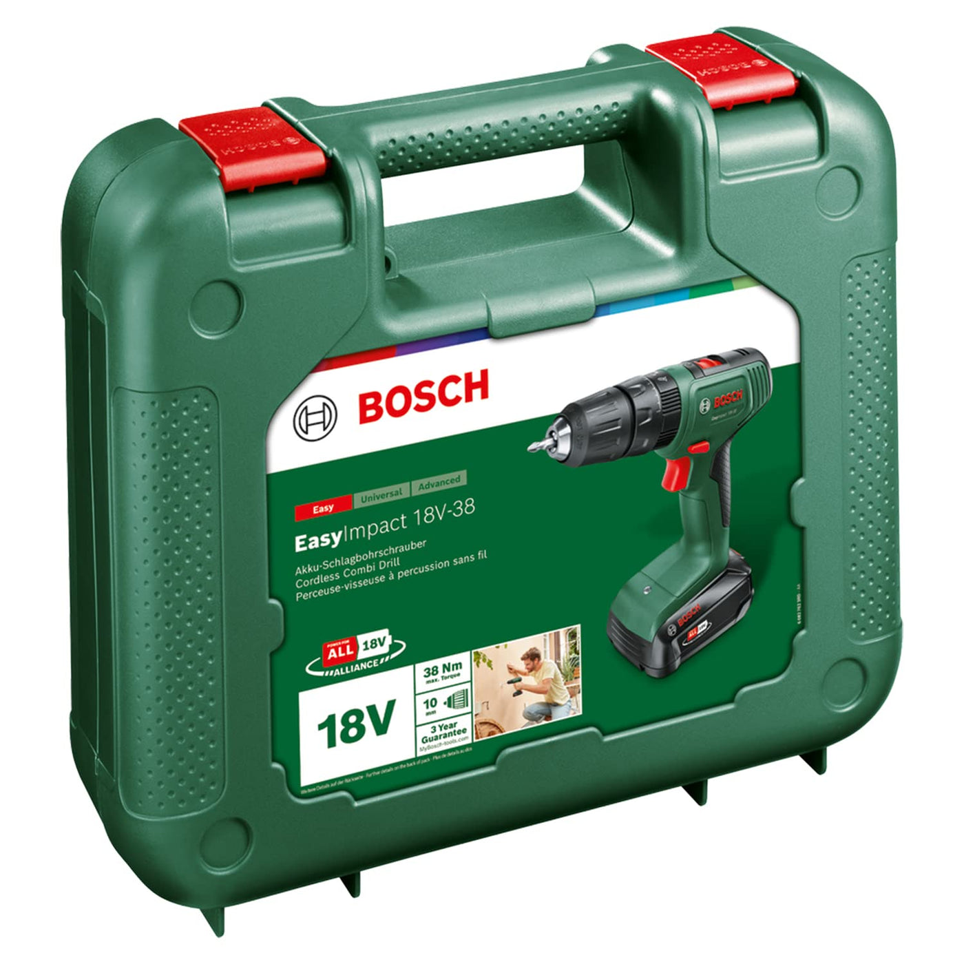Bosch Akku-Schlagbohrschrauber EasyImpact 18V-38 (1 x 2,0-Ah-Akku, 18V System, im Handwerkerkoffer)