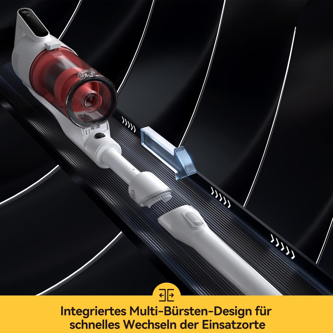 Deerma Staubsauger Kabellos: Akku Staubsauger mit Wischfunktion 2-in-1 Sauger mit Wischfunktion Vacuum Cleaner Ideal für Tierhaare alle Bodenarten Mit Langer Akkulaufzeit und einfacher