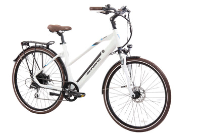 F.lli Schiano E-Voke, E Bike Trekking 28 Zoll, 36V 11.6Ah Abnehmbarer Akku, Motor 250W 50Nm, Trekking EBike für Herren/Damen, Weiss